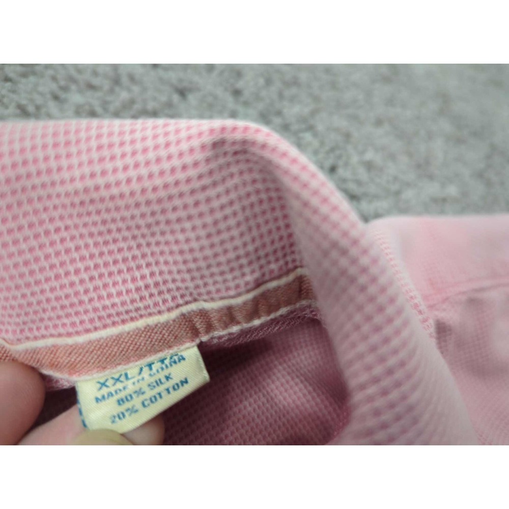Tommy Bahama Button Up Shirt Mens XXL Pink Textured Silk Blend Island Modern Fit - Picture 3 of 9
